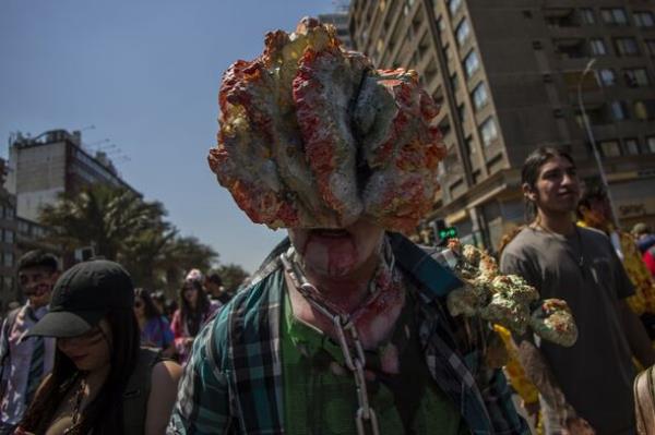 Zombie Walk Celebration In Santiago, Chile